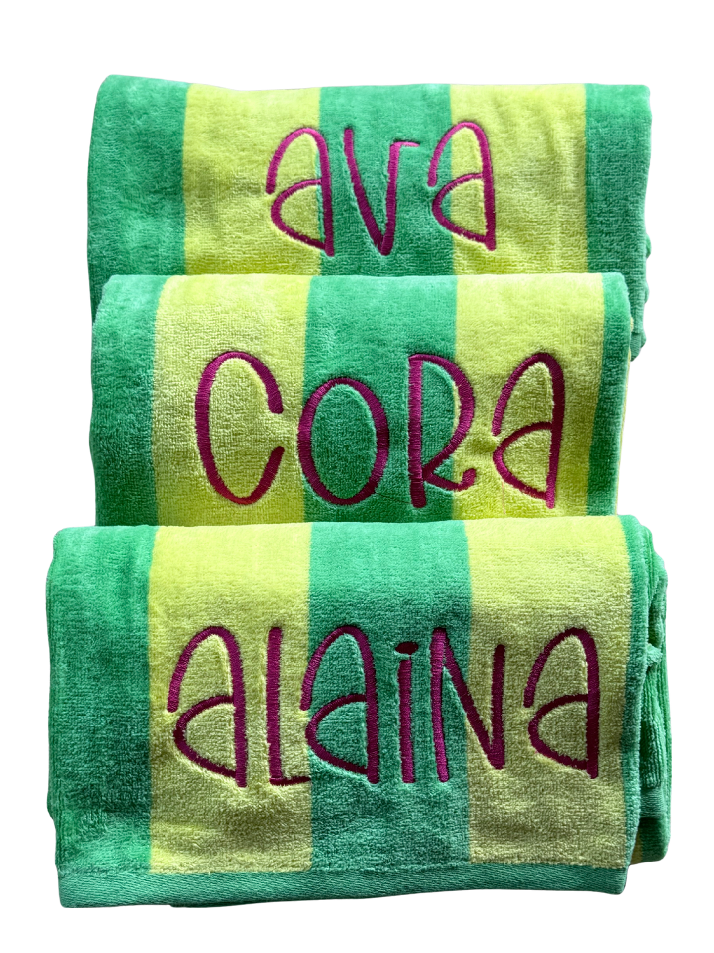 Personalized Striped Beach Towel