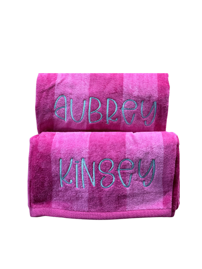 Personalized Striped Beach Towel