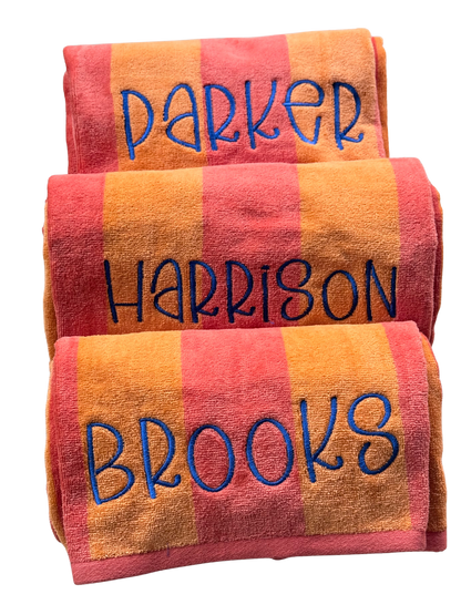 Personalized Striped Beach Towel