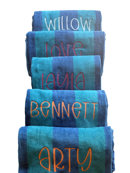 Personalized Striped Beach Towel