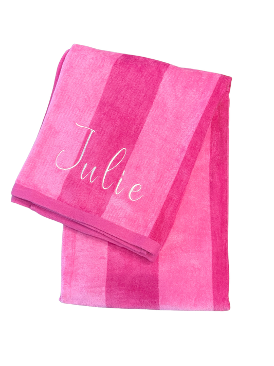 Personalized Striped Beach Towel